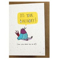 Growing Paper A little Birdie Greeting Card